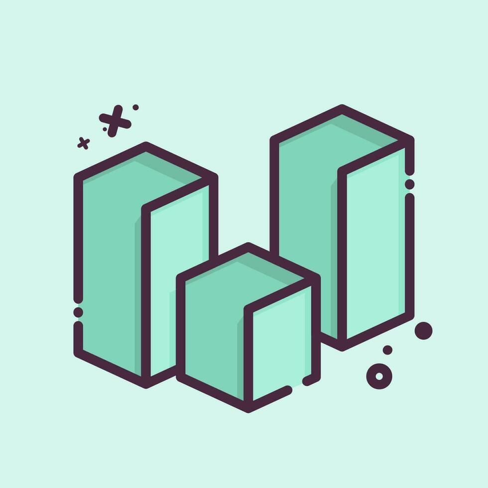 Icon 3D Visualication. related to 3D Visualization symbol. MBE style. simple design editable. simple illustration vector