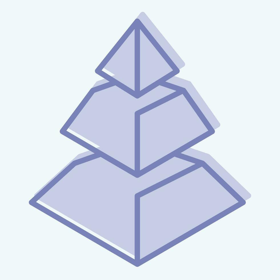 icono pirámide cuadro. relacionado a 3d visualización símbolo. dos tono estilo. sencillo diseño editable. sencillo ilustración vector