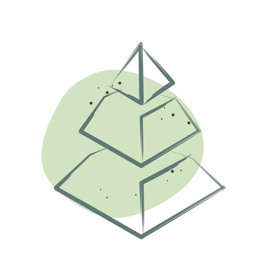 icono pirámide cuadro. relacionado a 3d visualización símbolo. color Mancha estilo. sencillo diseño editable. sencillo ilustración vector