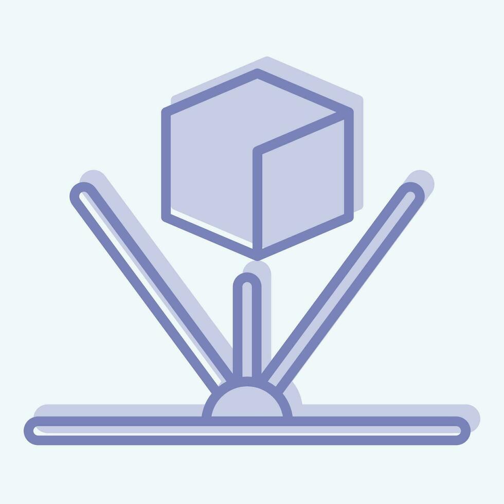 Icon Hologram. related to 3D Visualization symbol. two tone style. simple design editable. simple illustration vector