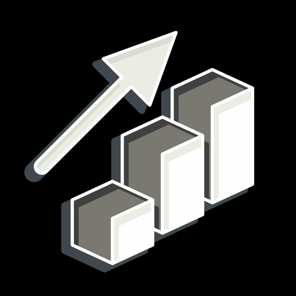 Icon Bar Chart. related to 3D Visualization symbol. glossy style. simple design editable. simple illustration vector