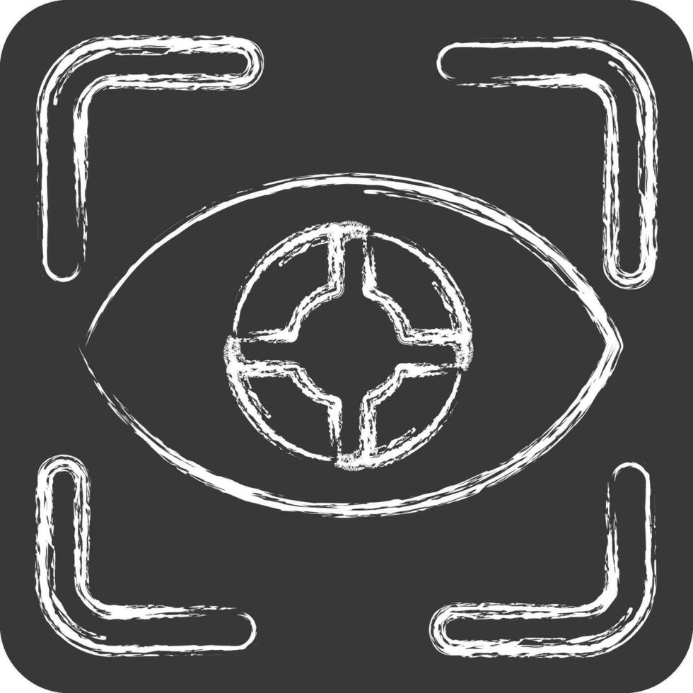 Icon Eye Tracking. related to 3D Visualization symbol. chalk Style. simple design editable. simple illustration vector