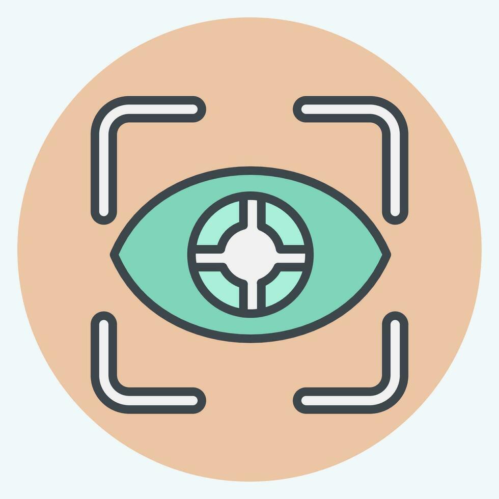 Icon Eye Tracking. related to 3D Visualization symbol. color mate style. simple design editable. simple illustration vector