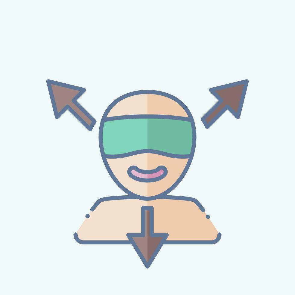 Icon Virtual Reality. related to 3D Visualization symbol. doodle style. simple design editable. simple illustration vector