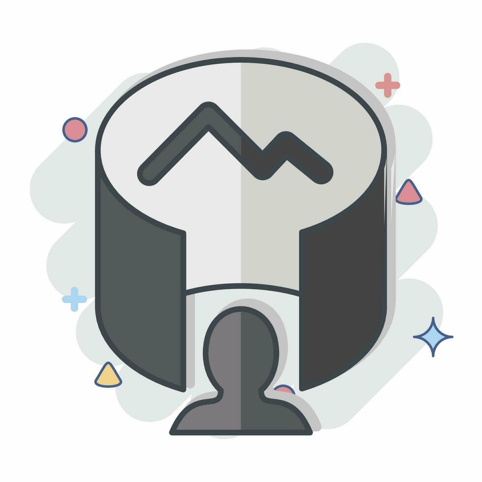 Icon Virtual Tour. related to 3D Visualization symbol. comic style. simple design editable. simple illustration vector