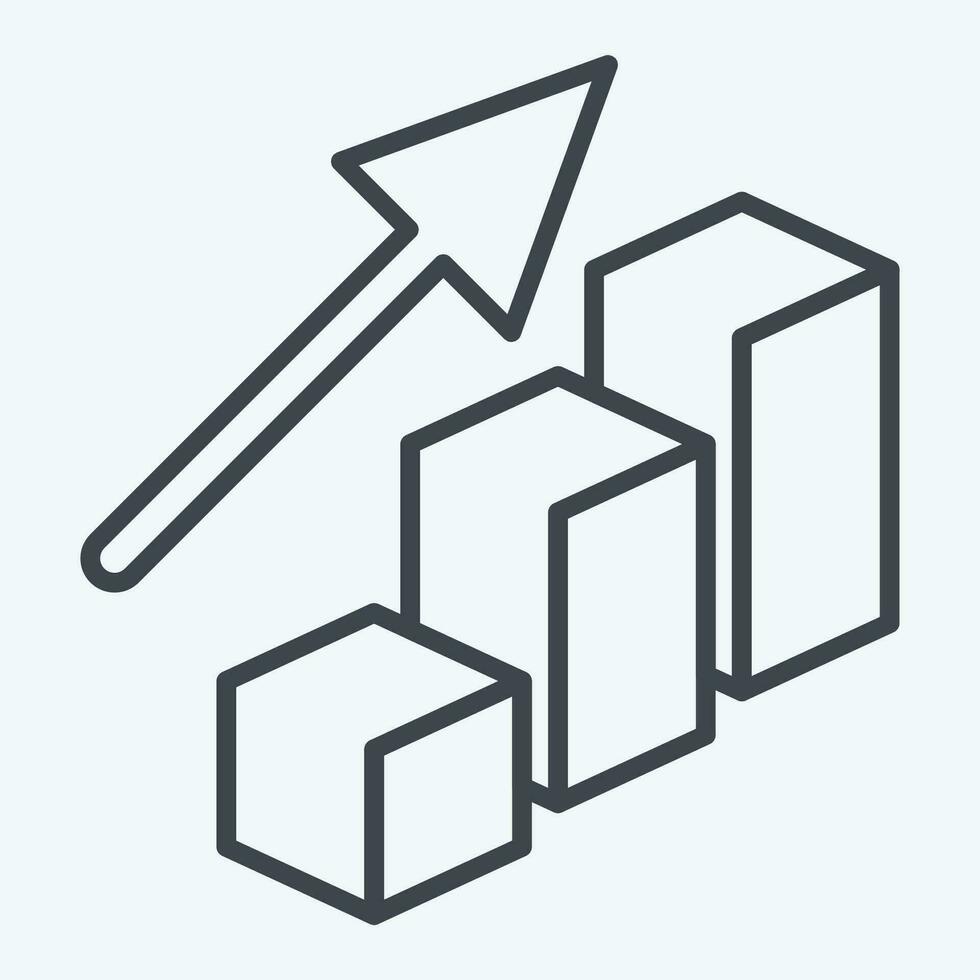 Icon Bar Chart. related to 3D Visualization symbol. line style. simple design editable. simple illustration vector