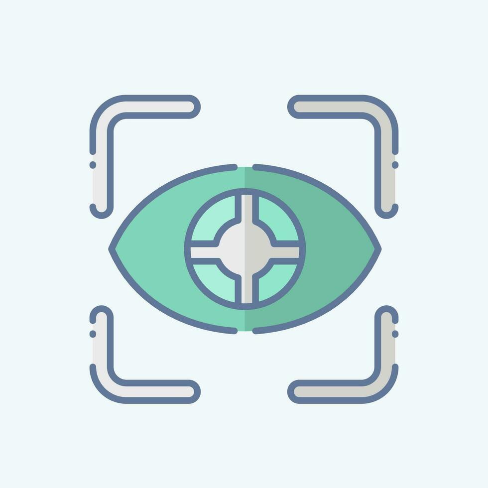 Icon Eye Tracking. related to 3D Visualization symbol. doodle style. simple design editable. simple illustration vector