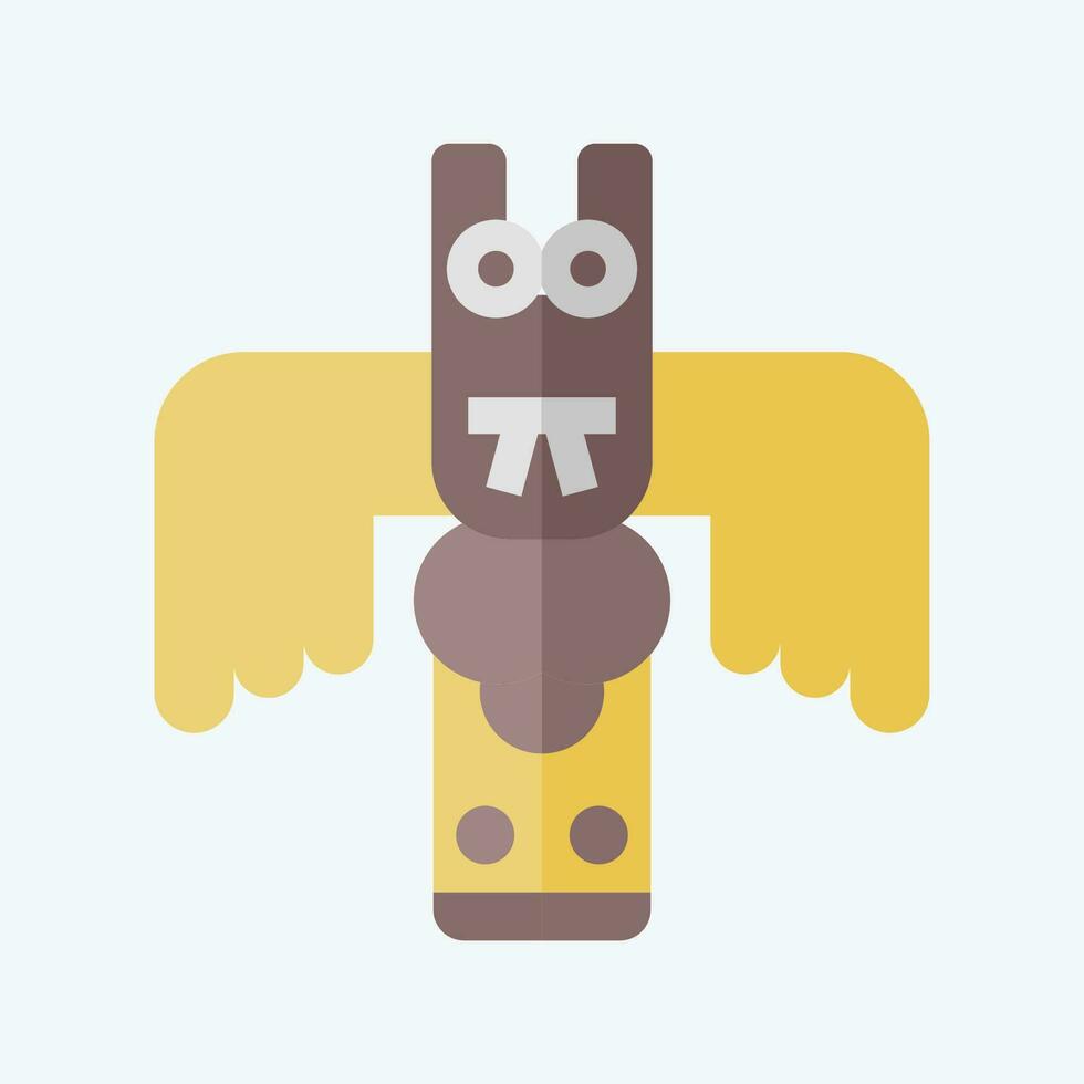 Icon Totem. related to Alaska symbol. flat style. simple design editable. simple illustration vector