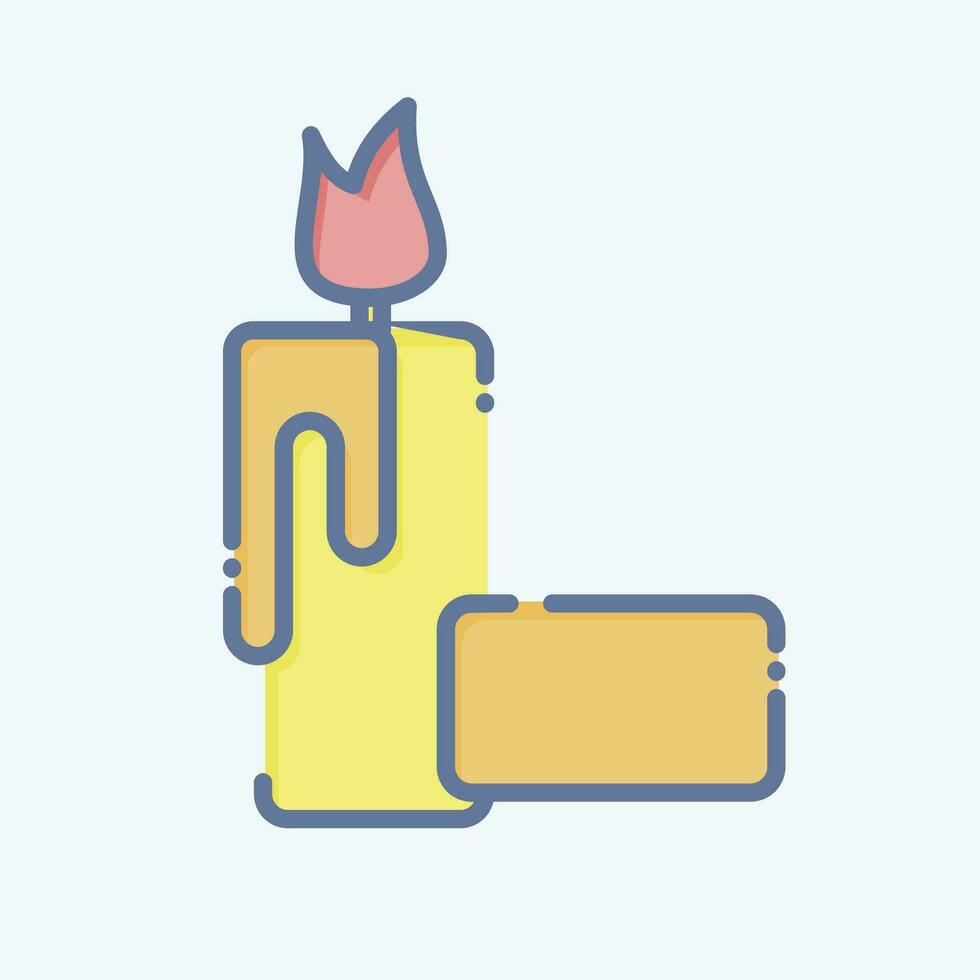 Icon Candle. related to Apiary symbol. doodle style. simple design editable. simple illustration vector