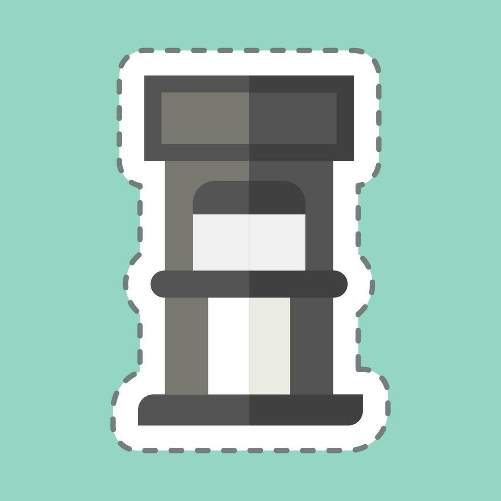 Sticker line cut Ticket Office. related to Amusement Park symbol. glyph style. simple design editable. simple illustration vector
