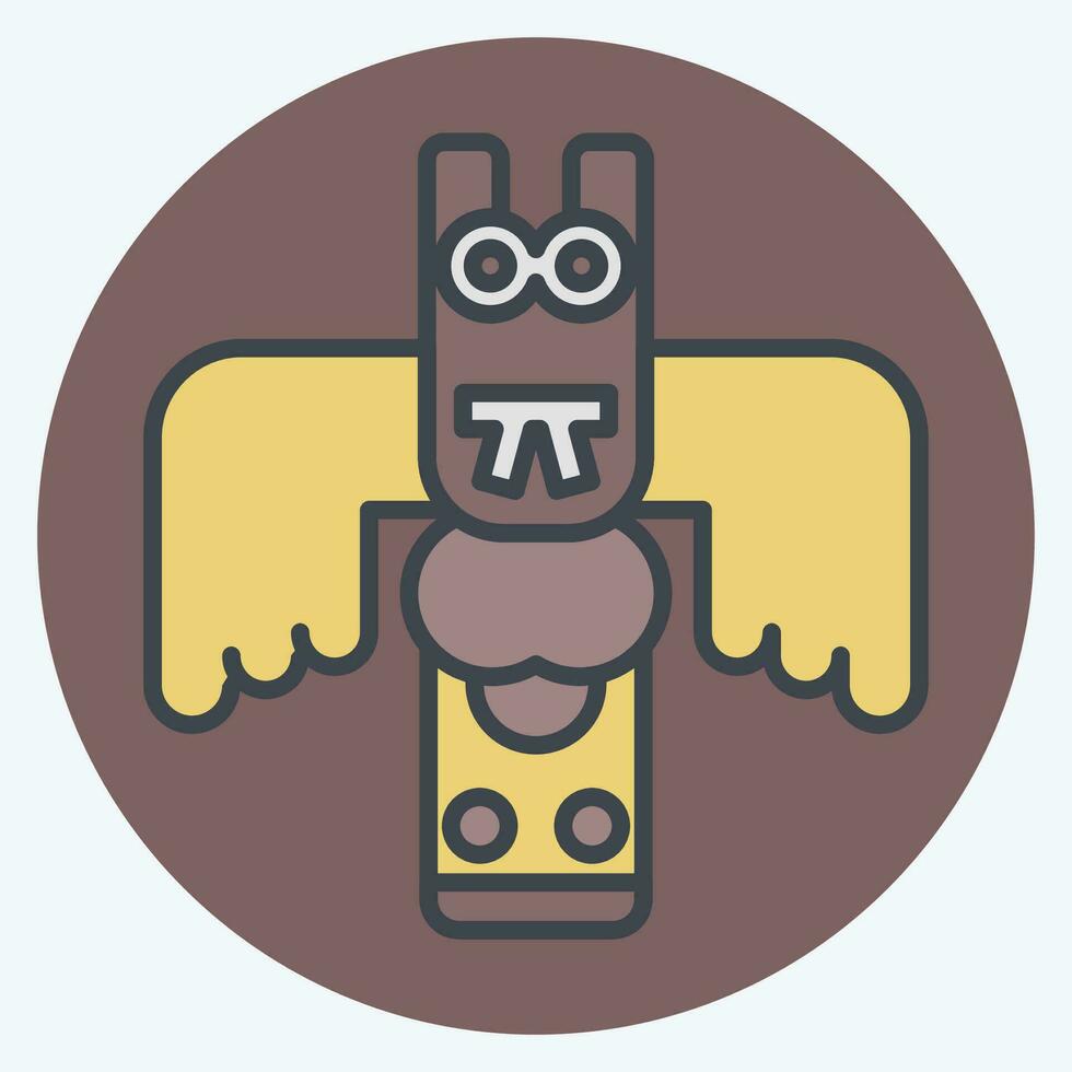 Icon Totem. related to Alaska symbol. color mate style. simple design editable. simple illustration vector