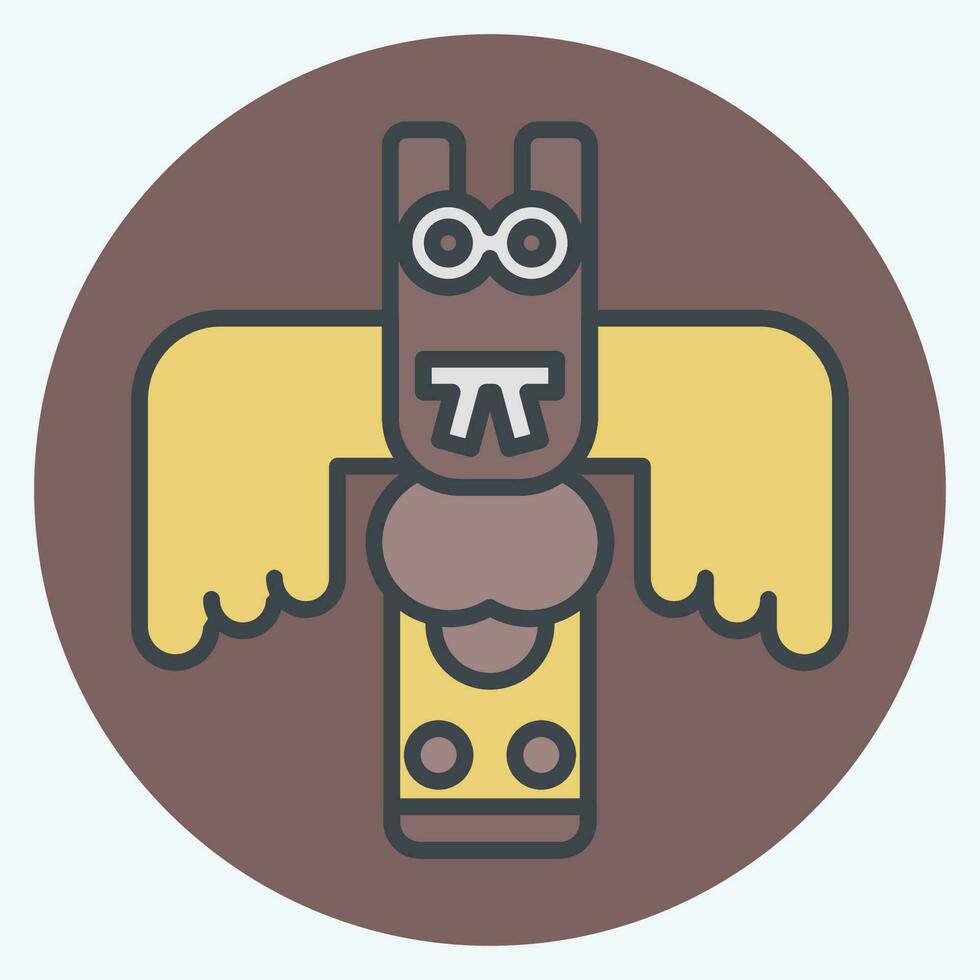 Icon Totem. related to Alaska symbol. color mate style. simple design editable. simple illustration vector