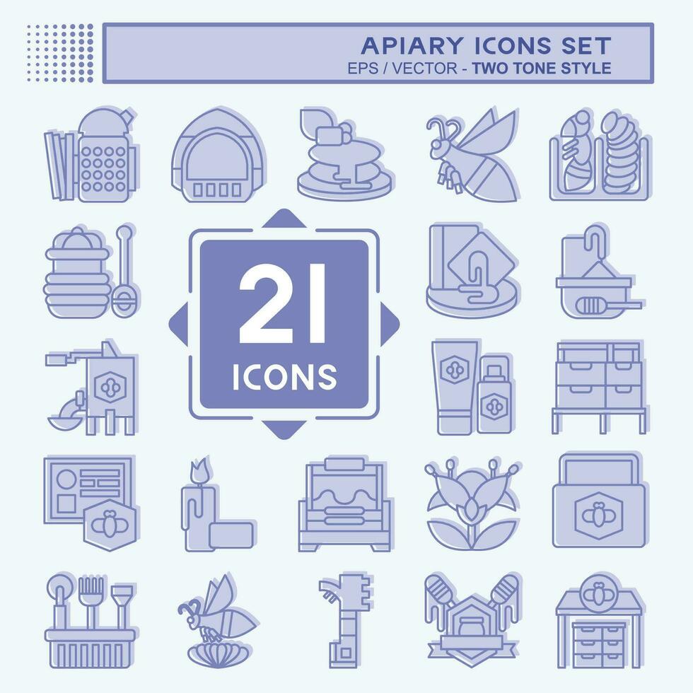 Icon Set Apiary. related to Farm symbol. two tone style. simple design editable. simple illustration vector