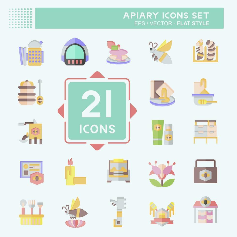 Icon Set Apiary. related to Farm symbol. flat style. simple design editable. simple illustration vector