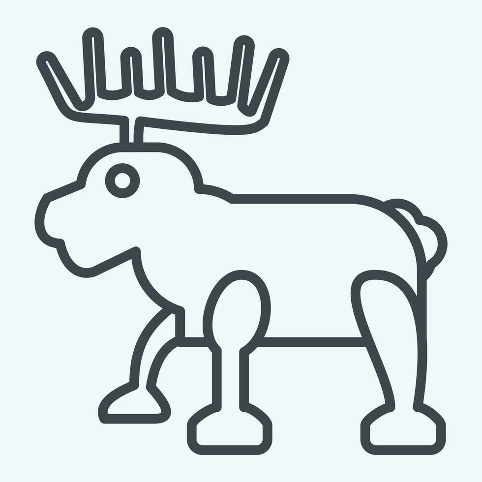Icon Moose. related to Alaska symbol. line style. simple design editable. simple illustration vector
