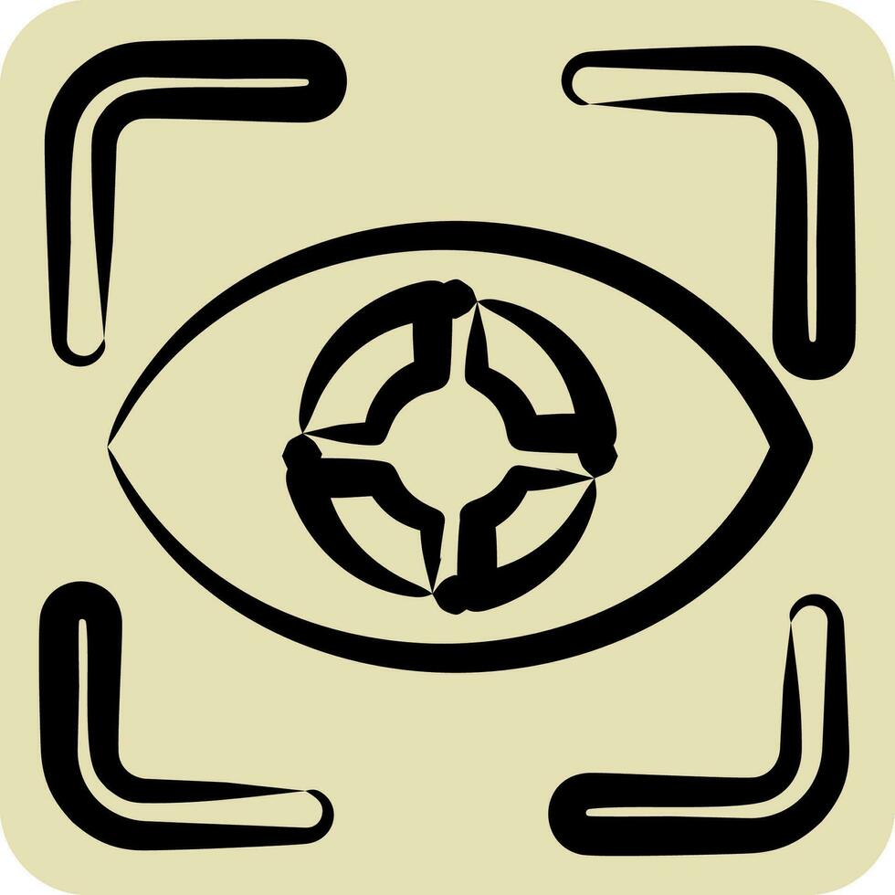 Icon Eye Tracking. related to 3D Visualization symbol. hand drawn style. simple design editable. simple illustration vector
