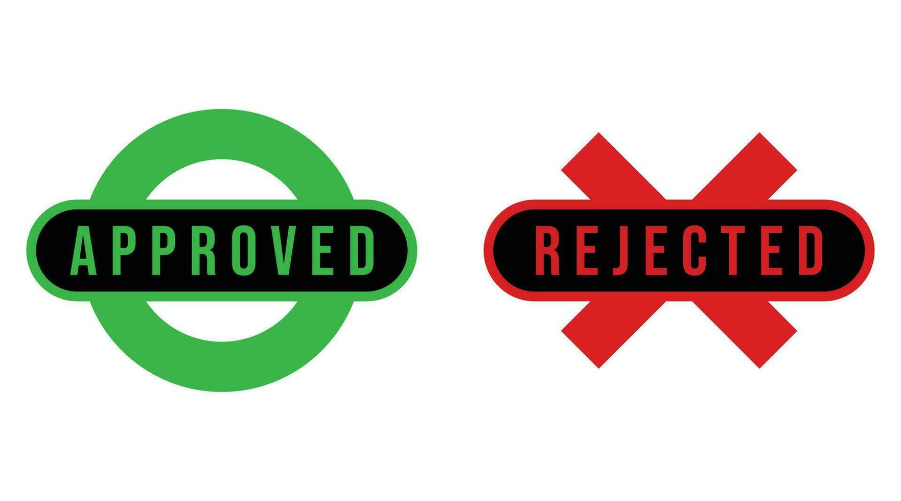 set of approved and rejected signs. vector