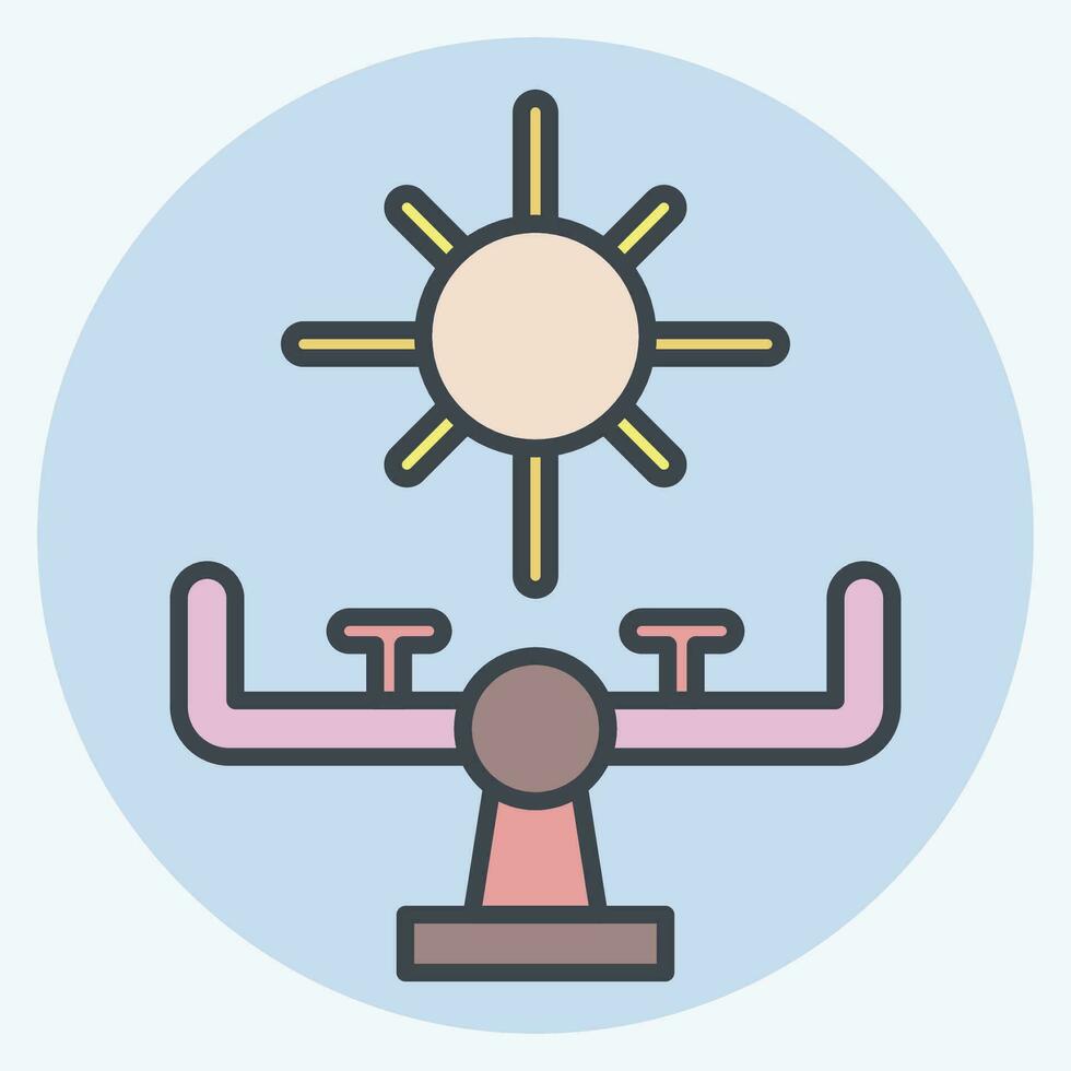Icon Seesaw. related to Amusement Park symbol. color mate style. simple design editable. simple illustration vector