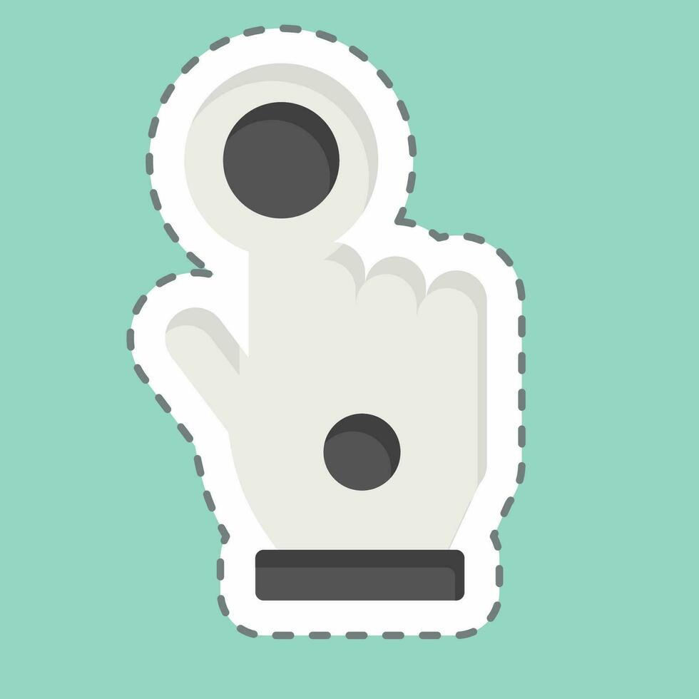 Sticker line cut Wired Glove. related to 3D Visualization symbol. simple design editable. simple illustration vector