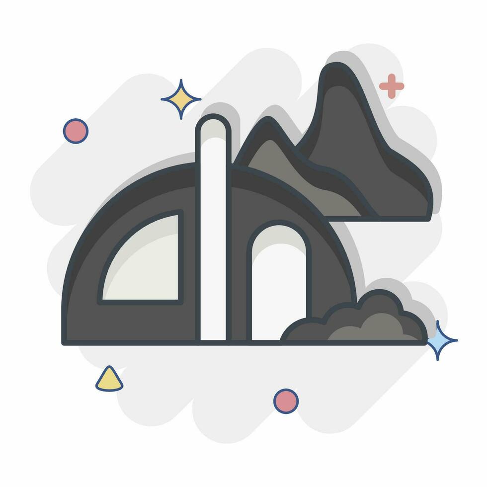 Icon Camping. related to Alaska symbol. comic style. simple design editable. simple illustration vector