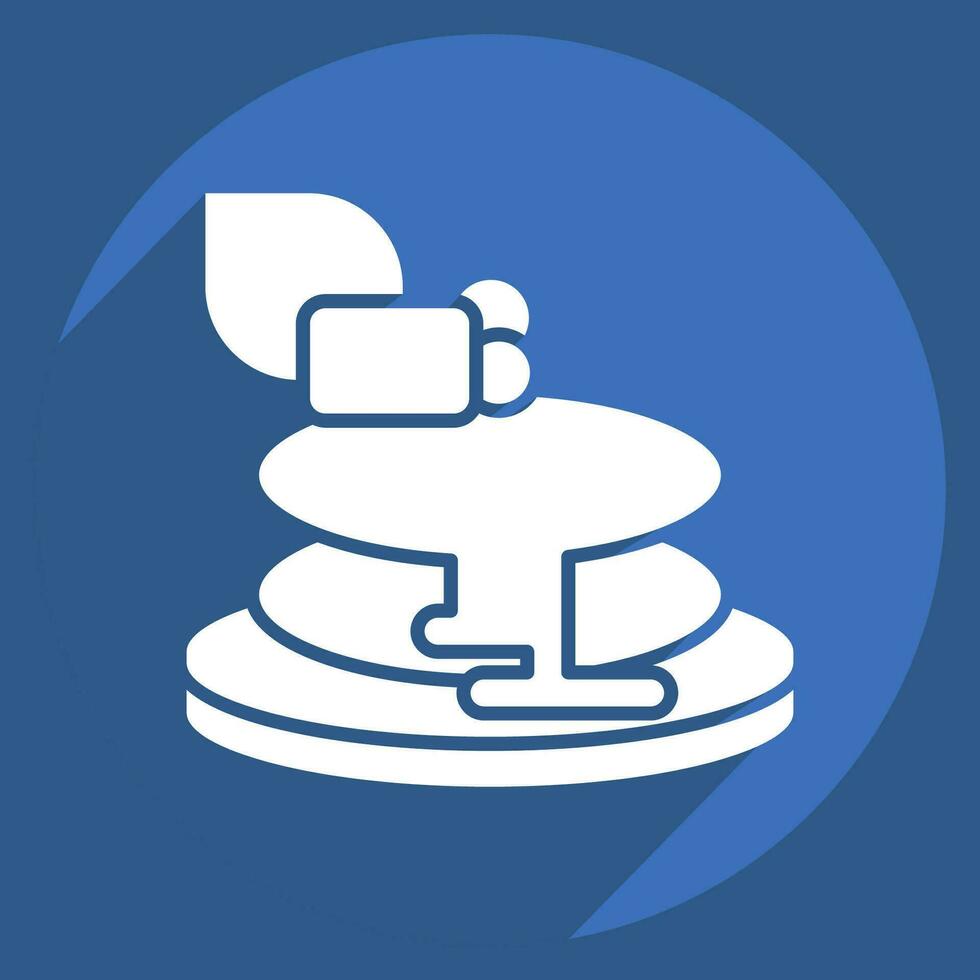 Icon Pancake. related to Apiary symbol. long shadow style. simple design editable. simple illustration vector