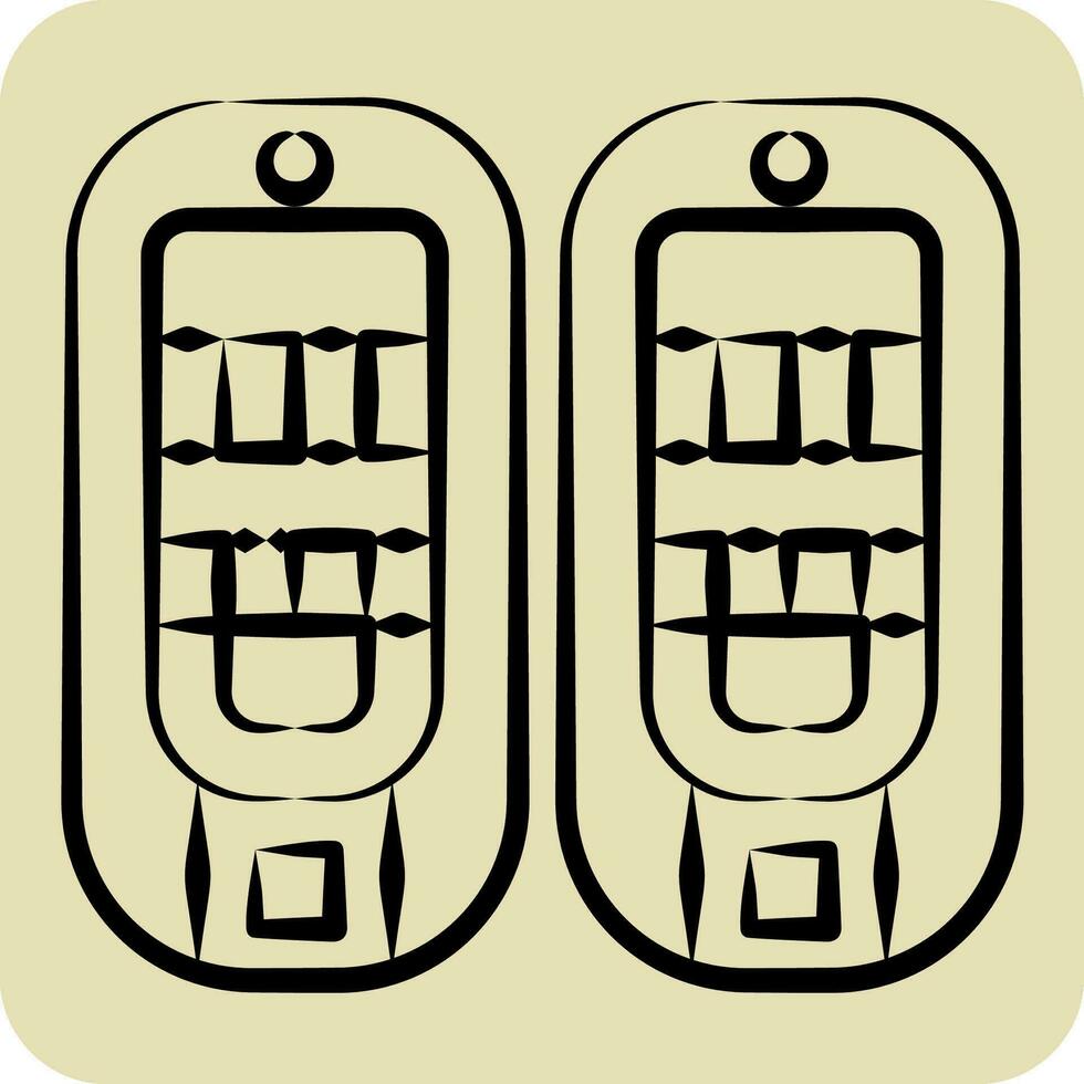 Icon Snowshoes. related to Alaska symbol. hand drawn style. simple design editable. simple illustration vector