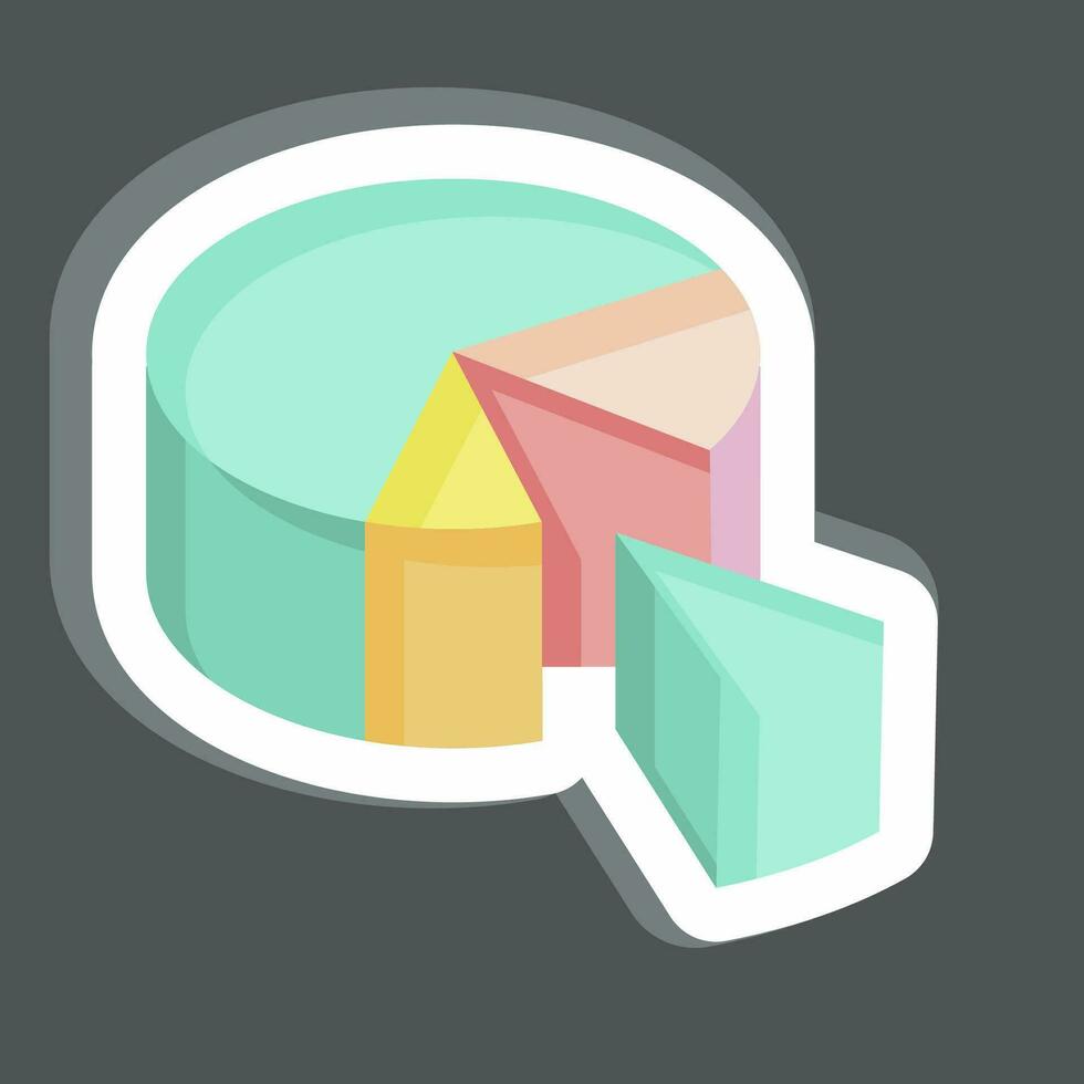 Sticker Pie Chart. related to 3D Visualization symbol. simple design editable. simple illustration vector