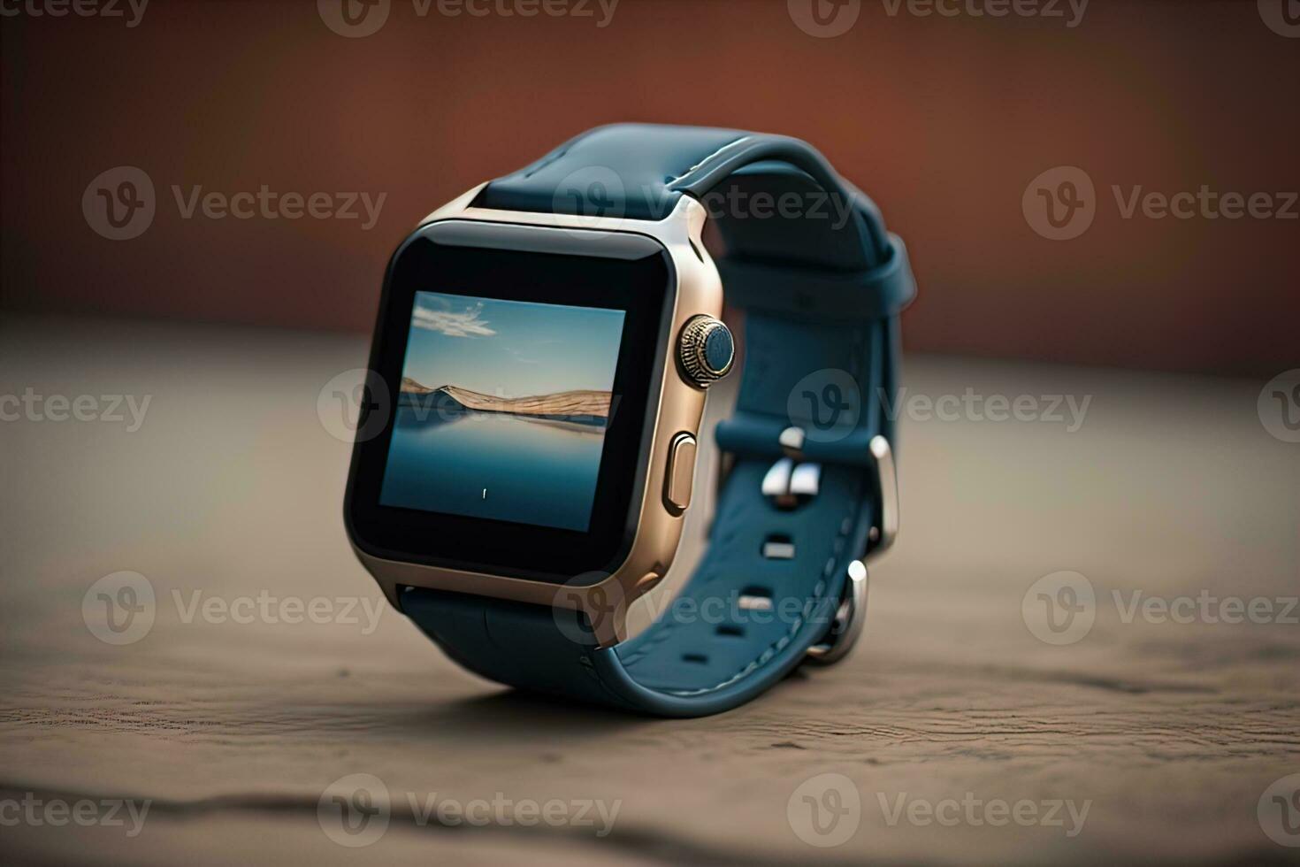 Smart watch a solid color background. ai generative photo