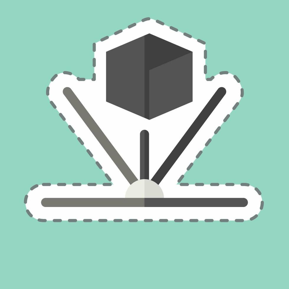 Sticker line cut Hologram. related to 3D Visualization symbol. simple design editable. simple illustration vector