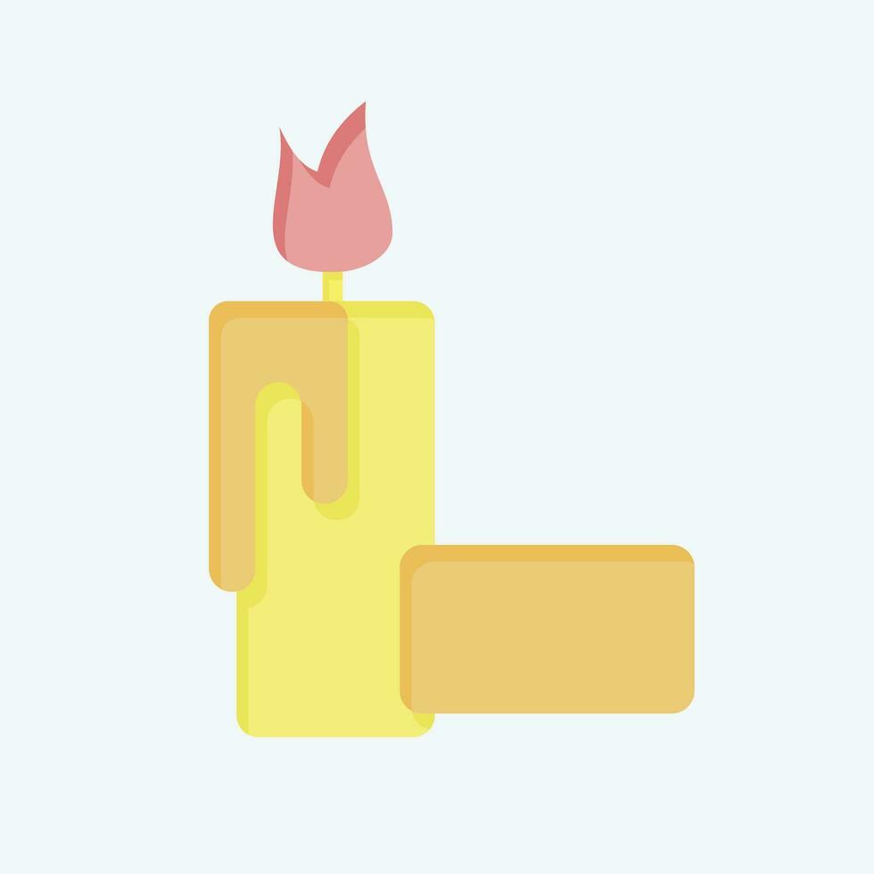 Icon Candle. related to Apiary symbol. flat style. simple design editable. simple illustration vector