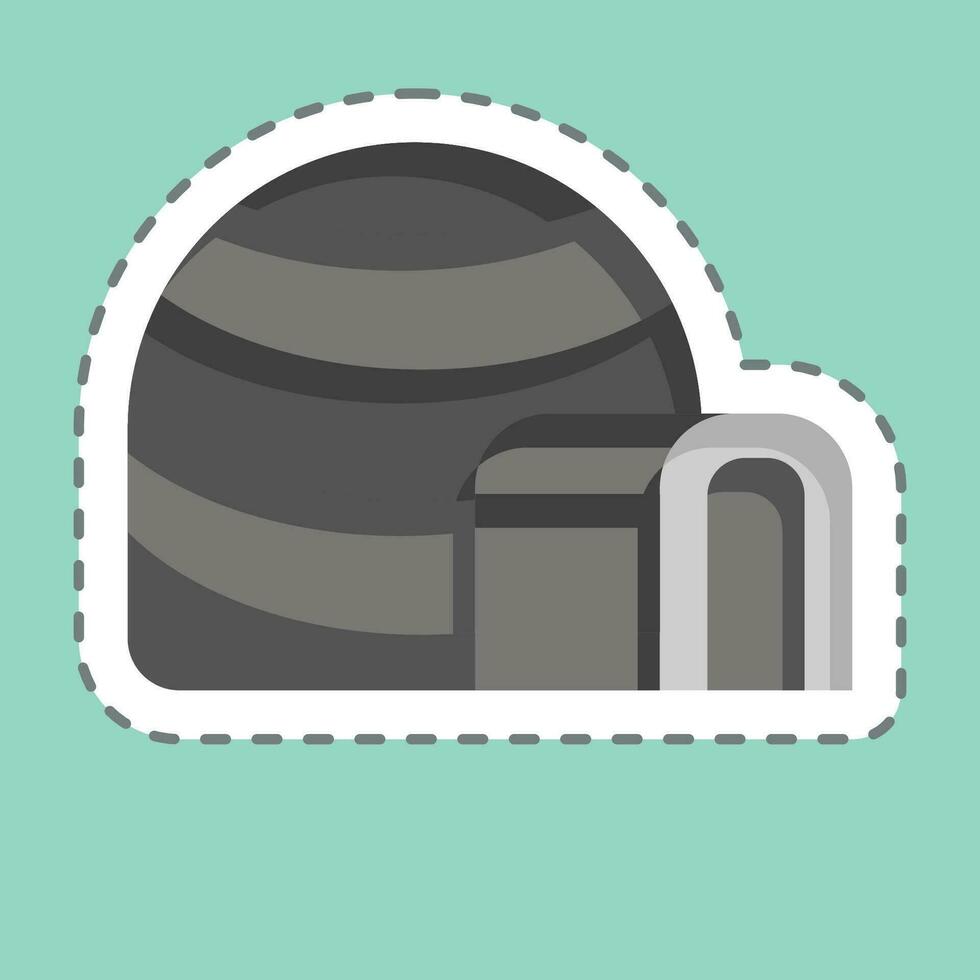 Sticker line cut Igloo. related to Alaska symbol. simple design editable. simple illustration vector