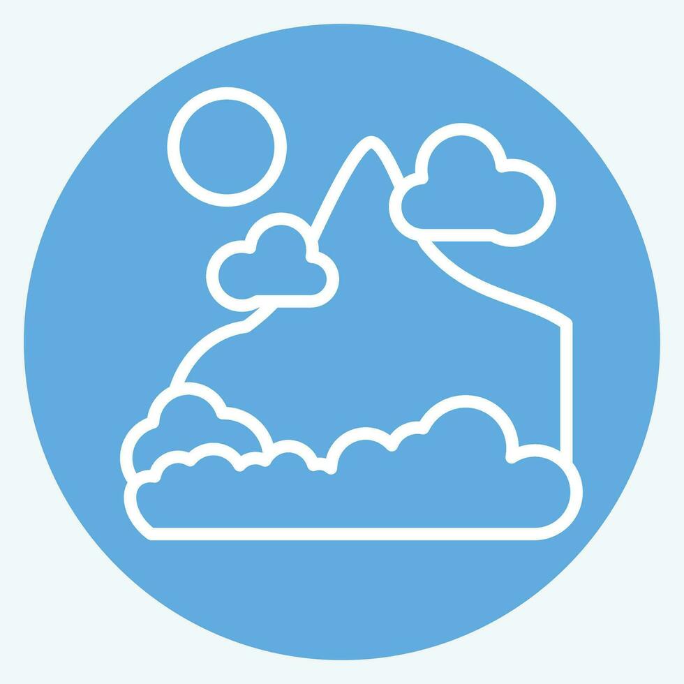 Icon Mountain. related to Alaska symbol. blue eyes style. simple design editable. simple illustration vector