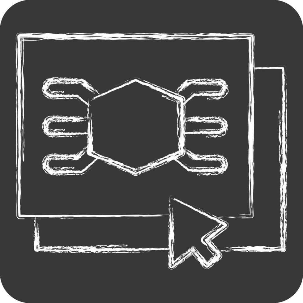 Icon Software. related to 3D Visualization symbol. chalk Style. simple design editable. simple illustration vector