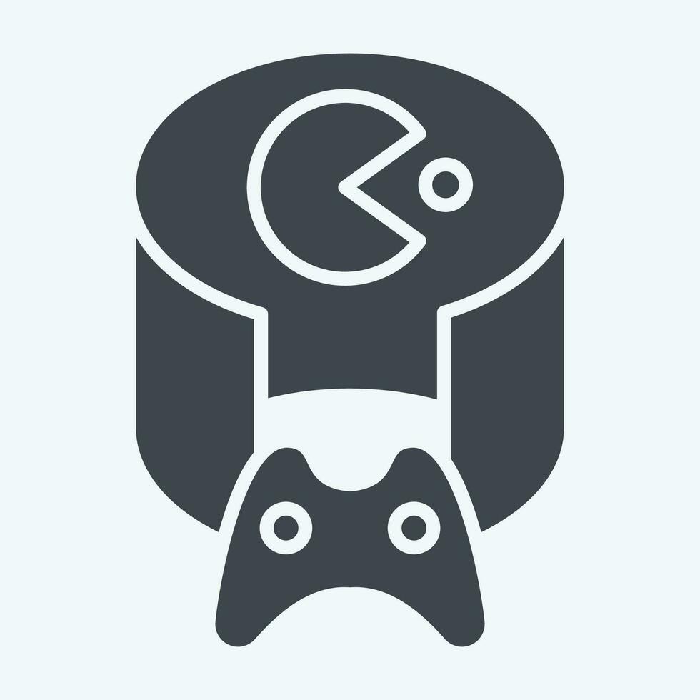 Icon VR Game. related to 3D Visualization symbol. glyph style. simple design editable. simple illustration vector