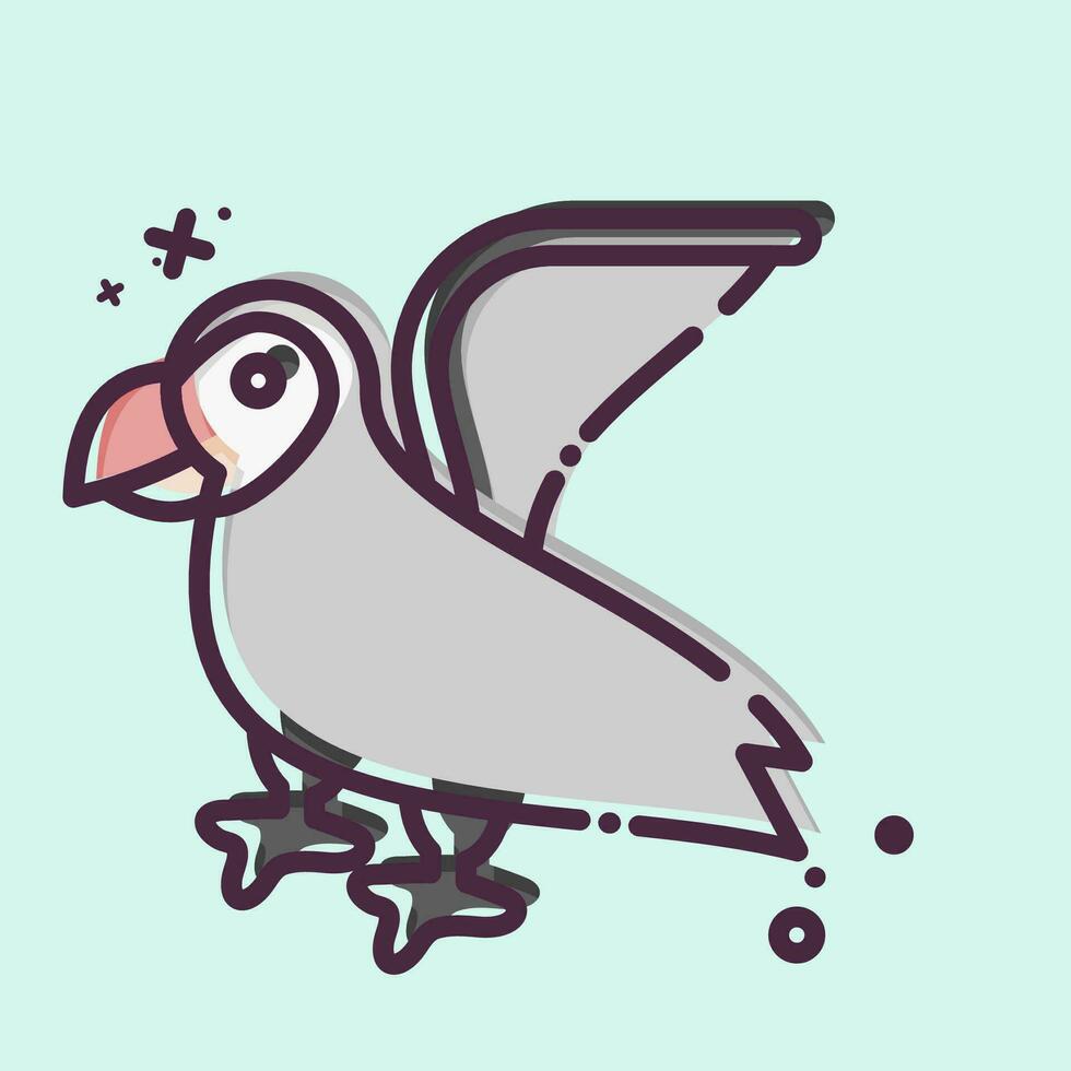 Icon Puffin. related to Alaska symbol. MBE style. simple design editable. simple illustration vector
