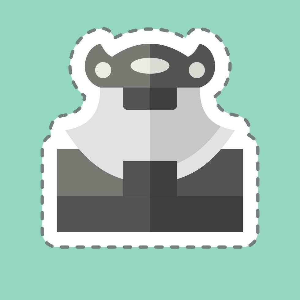 Sticker line cut Ulu Blade. related to Alaska symbol. simple design editable. simple illustration vector
