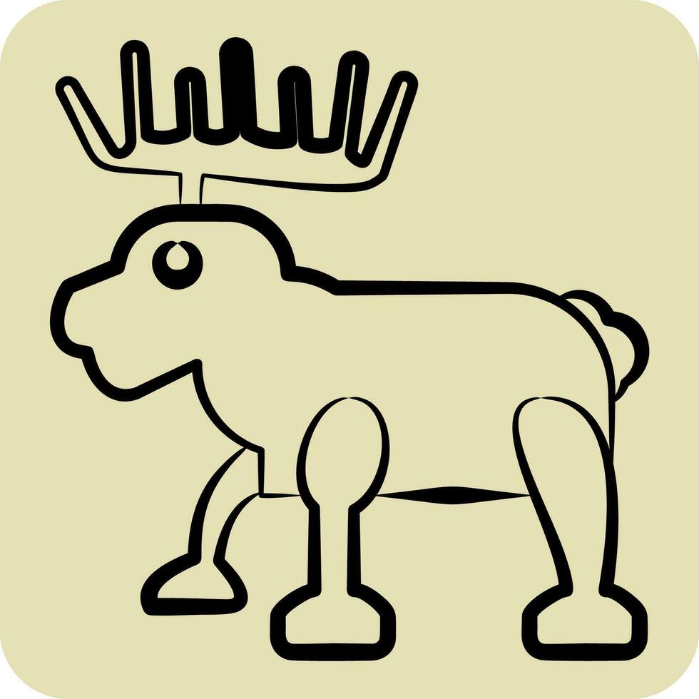 Icon Moose. related to Alaska symbol. hand drawn style. simple design editable. simple illustration vector