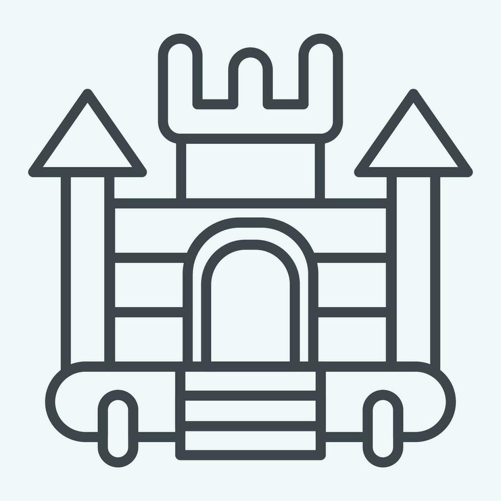 Icon Inflatable Castle. related to Amusement Park symbol. line style. simple design editable. simple illustration vector