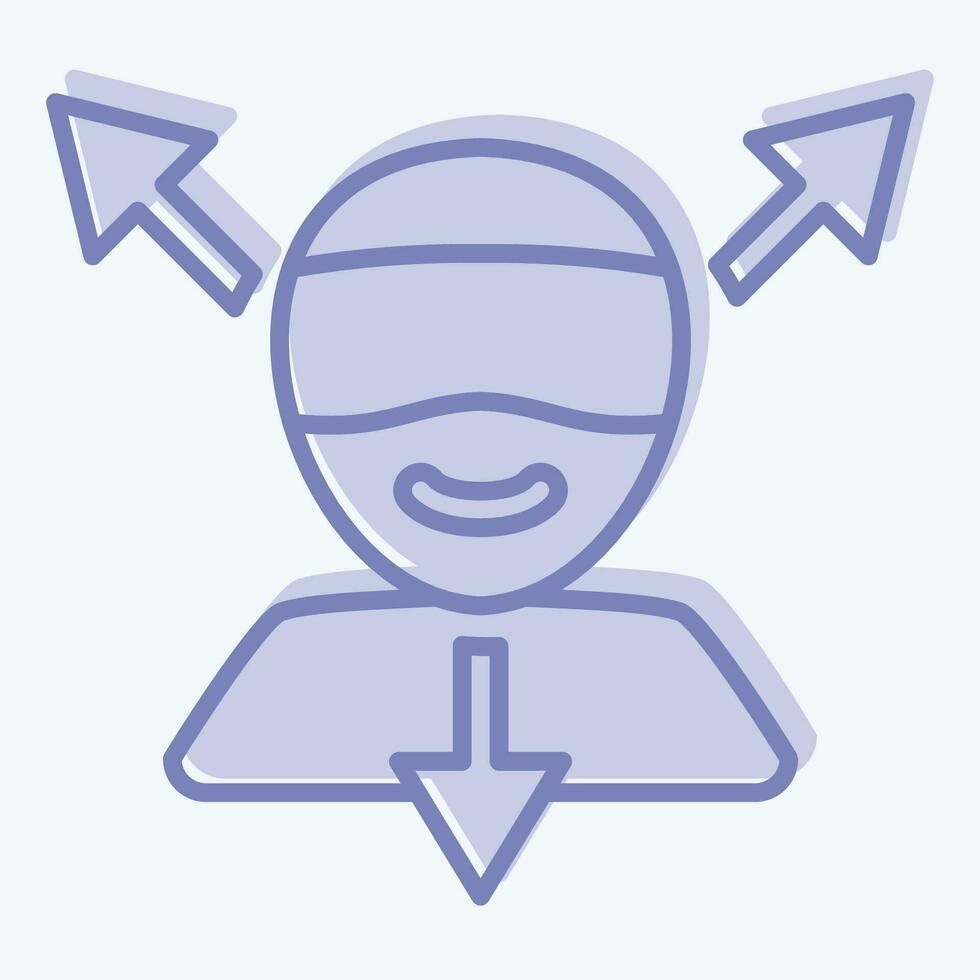 Icon Virtual Reality. related to 3D Visualization symbol. two tone style. simple design editable. simple illustration vector