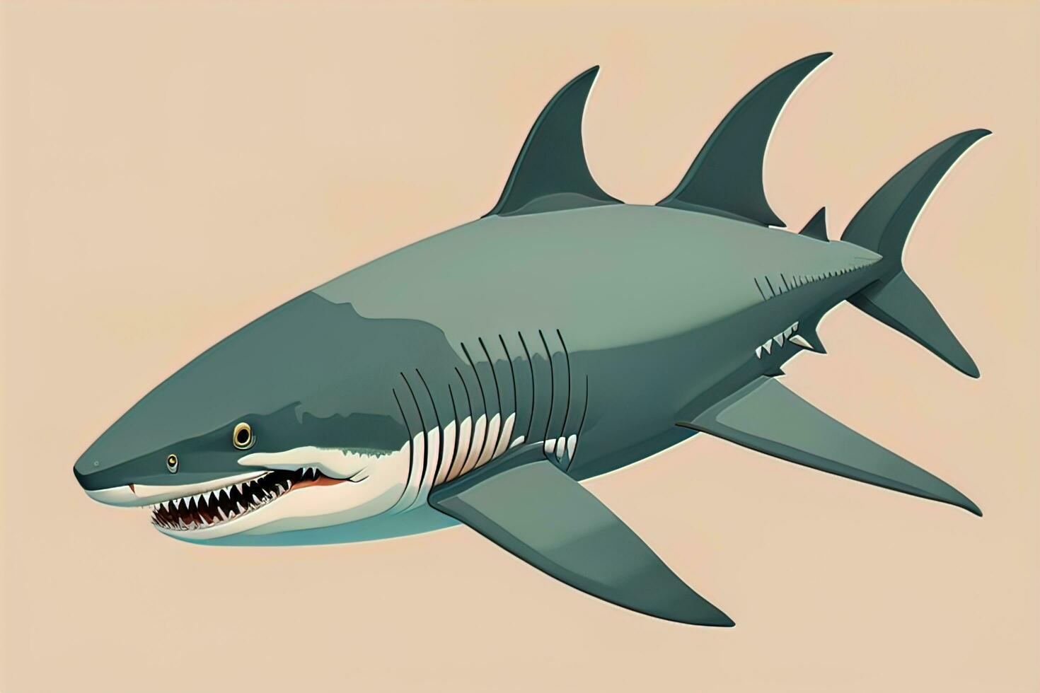 Shark with open mouth. Vector illustration of a shark with open mouth. ai generative photo