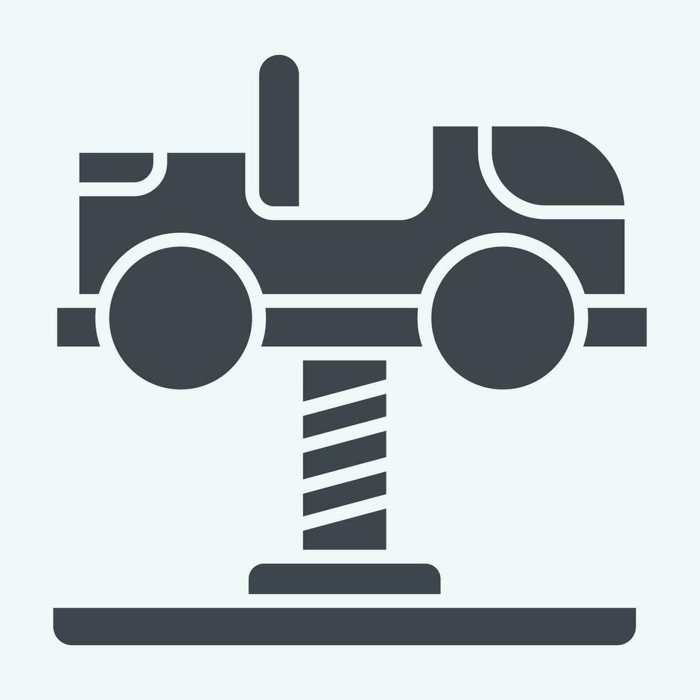 Icon Spring Swing Rider. related to Amusement Park symbol. glyph style. simple design editable. simple illustration vector
