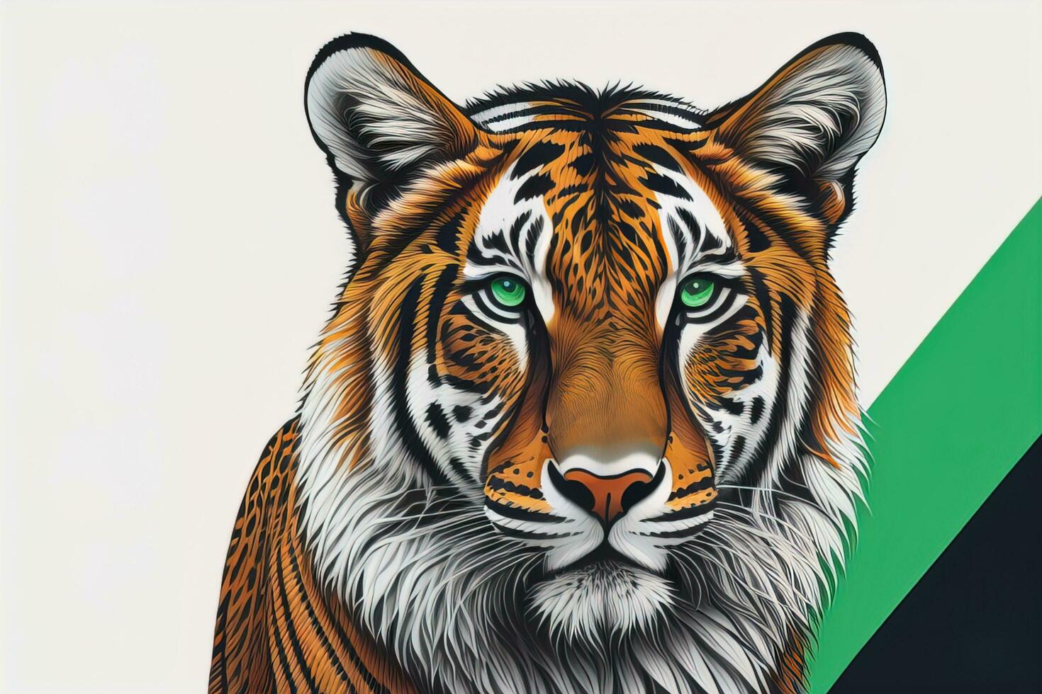 Tiger head with colorful background. ai generative photo