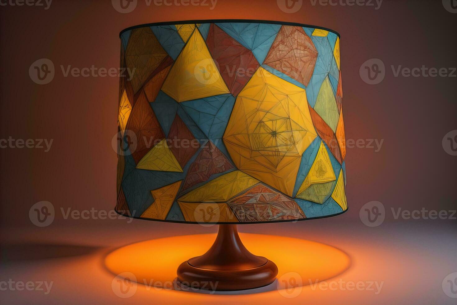 decorative table lamp on solid color background. ai generative photo