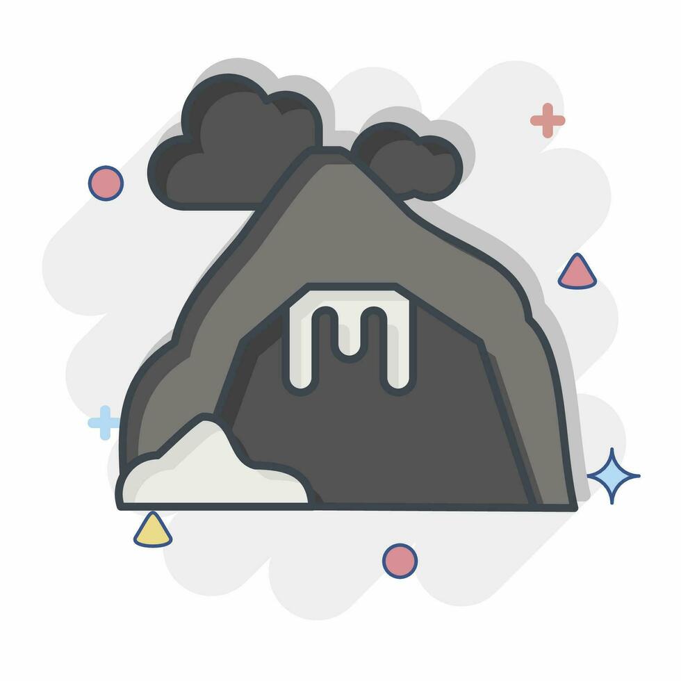 Icon Cave. related to Alaska symbol. comic style. simple design editable. simple illustration vector