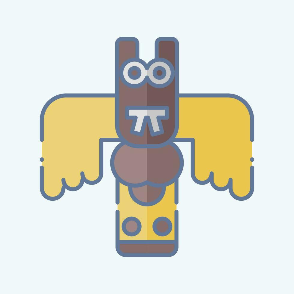 Icon Totem. related to Alaska symbol. doodle style. simple design editable. simple illustration vector