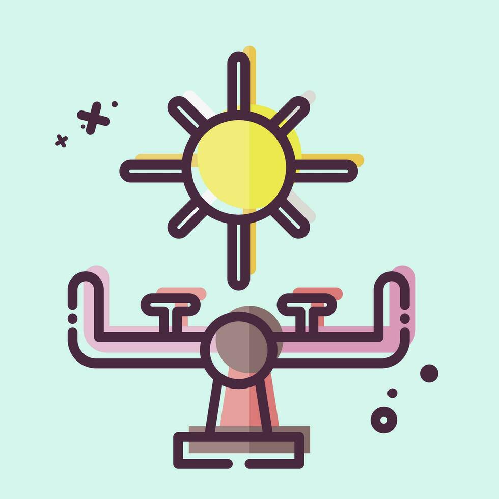 Icon Seesaw. related to Amusement Park symbol. MBE style. simple design editable. simple illustration vector