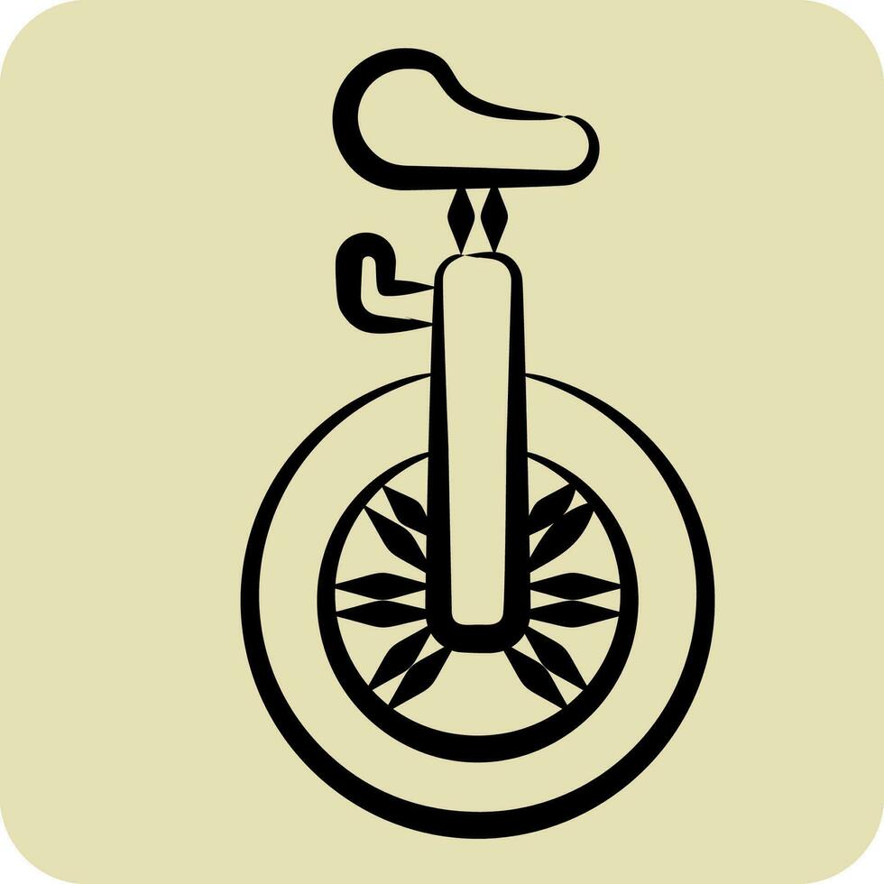 icono monociclo relacionado a diversión parque símbolo. mano dibujado estilo. sencillo diseño editable. sencillo ilustración vector