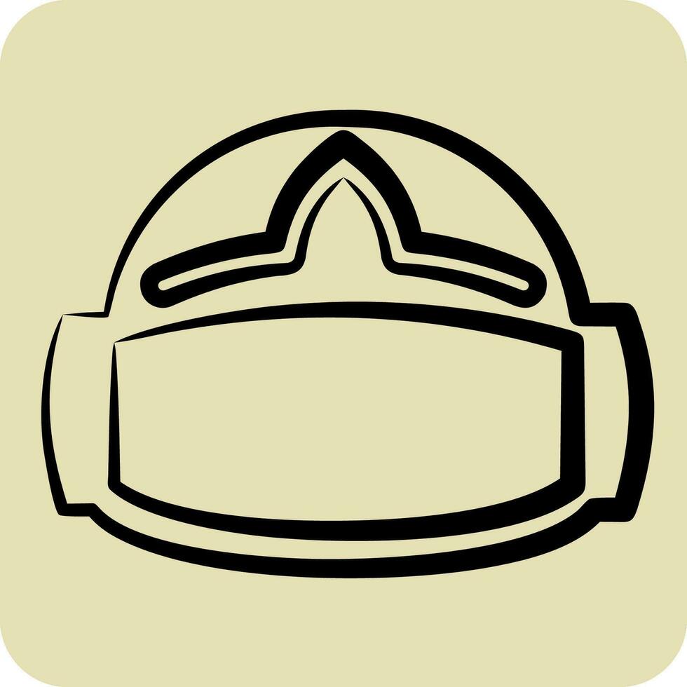 Icon VR Helmet. related to 3D Visualization symbol. hand drawn style. simple design editable. simple illustration vector