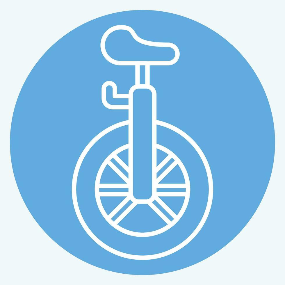Icon Unicycle. related to Amusement Park symbol. blue eyes style. simple design editable. simple illustration vector