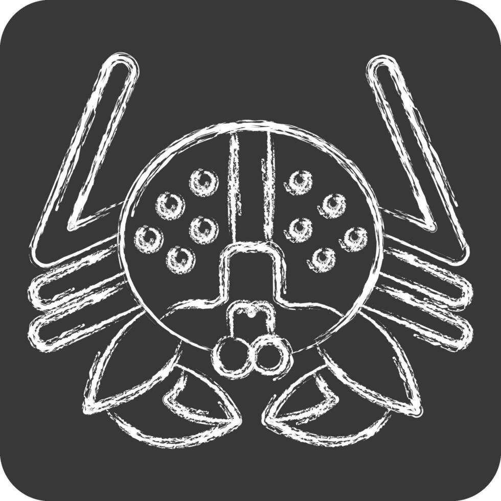 Icon Alaskan King Crab. related to Alaska symbol. chalk Style. simple design editable. simple illustration vector